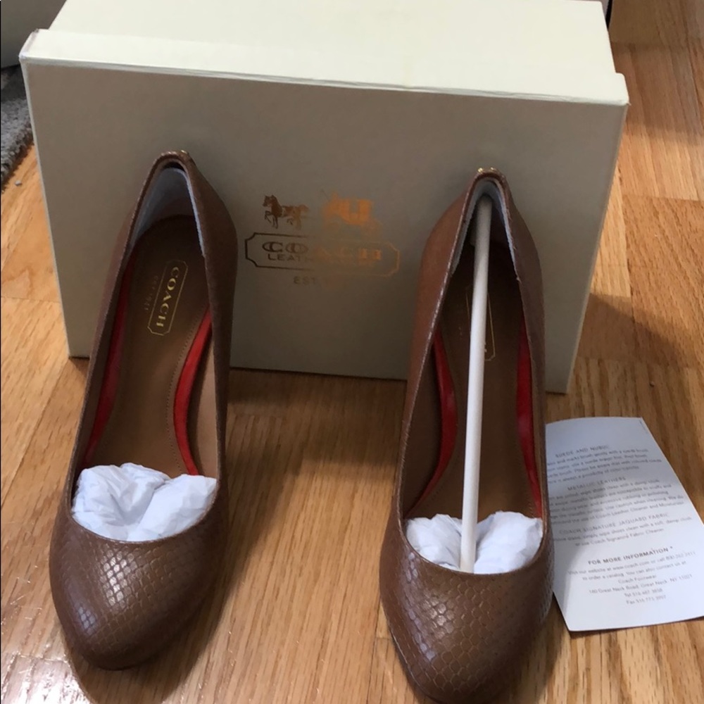 Coach Printer Snake Heels Dark Praline/A3655 sz6